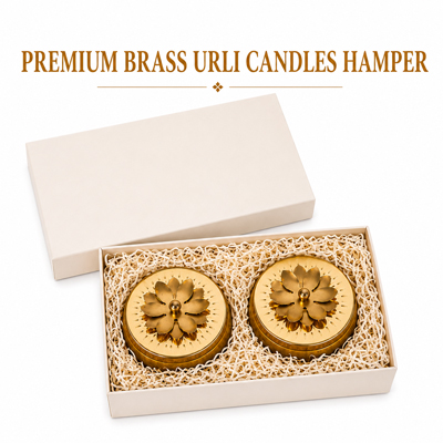 Premium Brass Urli Candles Hamper